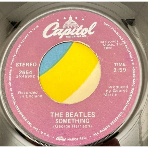 The Beatles Come Together / Something 45 Rock Purple Label Capitol 2654 - Picture 2 of 6